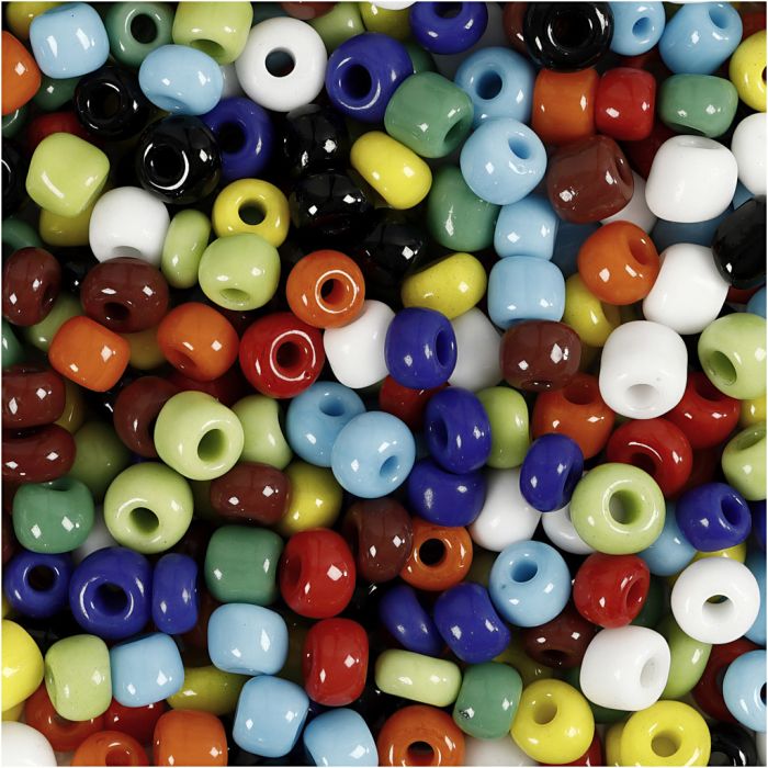 Rocaille-Perlen, D 4 mm, Größe 6/0, Lochgröße 0,9-1,2 mm, Sortierte Farben, 1000 g/ 1 Dose