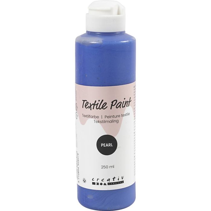 Textilfarbe, Perlmutt, Deckend, Blau, 250 ml/ 1 Fl.