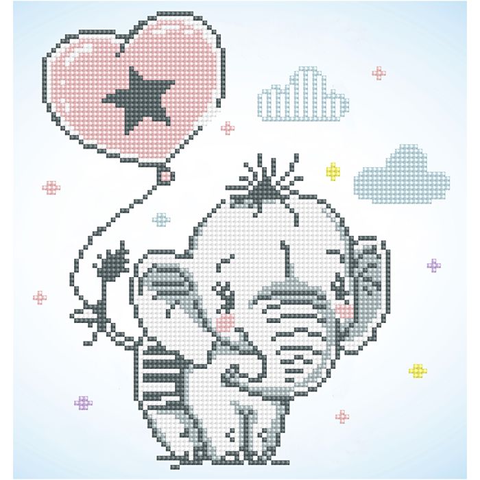 Diamond Dotz, Baby-Elefant, Größe 28x35,5 cm, 1 Pck