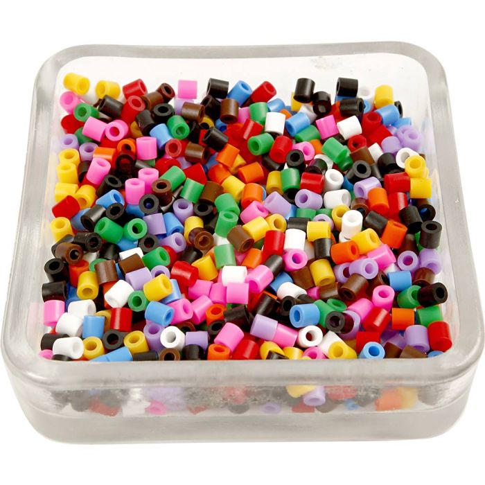 Bügelperlen, Größe 5x5 mm, Lochgröße 2,5 mm, medium, Standard-Farben, 30000 Stk/ 1 Pck