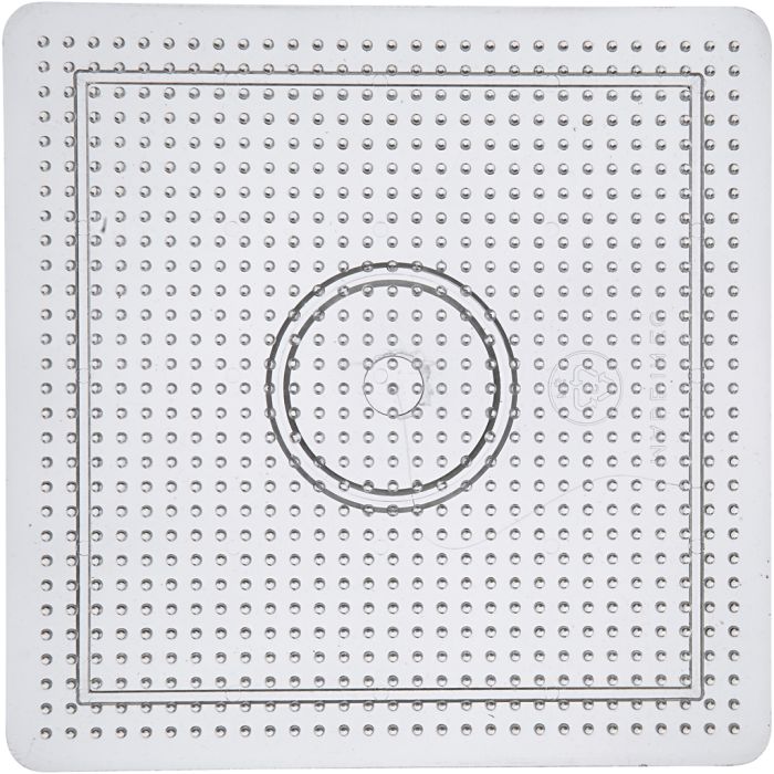 Steckplatten, großes Quadrat, Größe 14,5x14,5 cm, medium, Transparent, 1 Stk