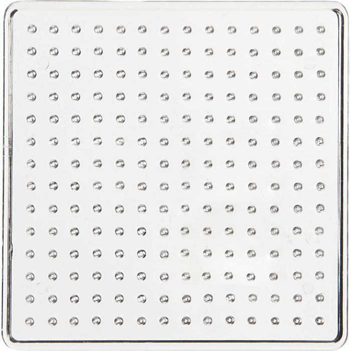 Steckplatten, kleines Quadrat, Größe 9 cm, medium, Transparent, 1 Stk