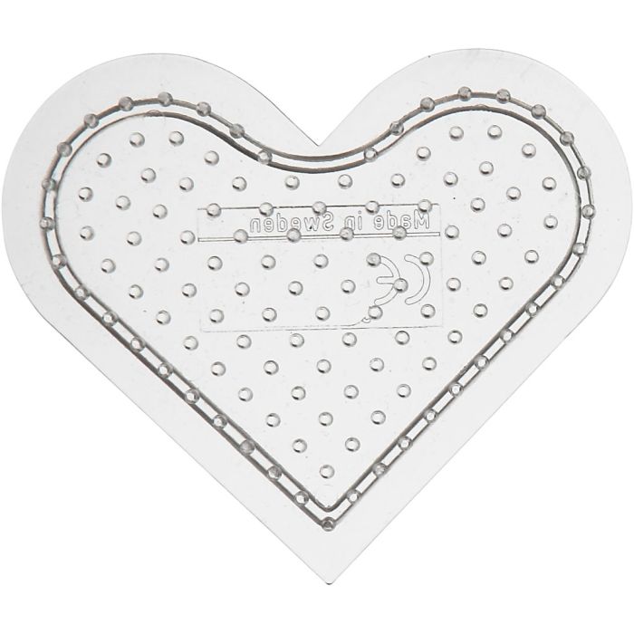 Steckplatten, kleines Herz, Größe 7 cm, medium, Transparent, 1 Stk