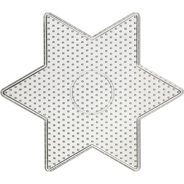 Steckplatten, großer Stern, Größe 15x15 cm, medium, Transparent, 1 Stk