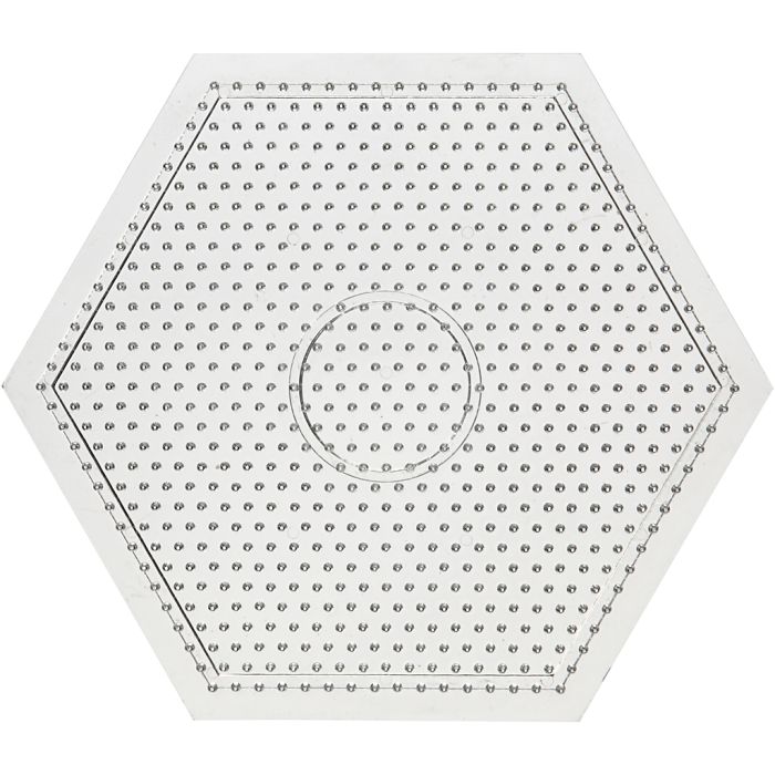 Steckplatten, großes Sechseck, Größe 15x15 cm, medium, Transparent, 1 Stk