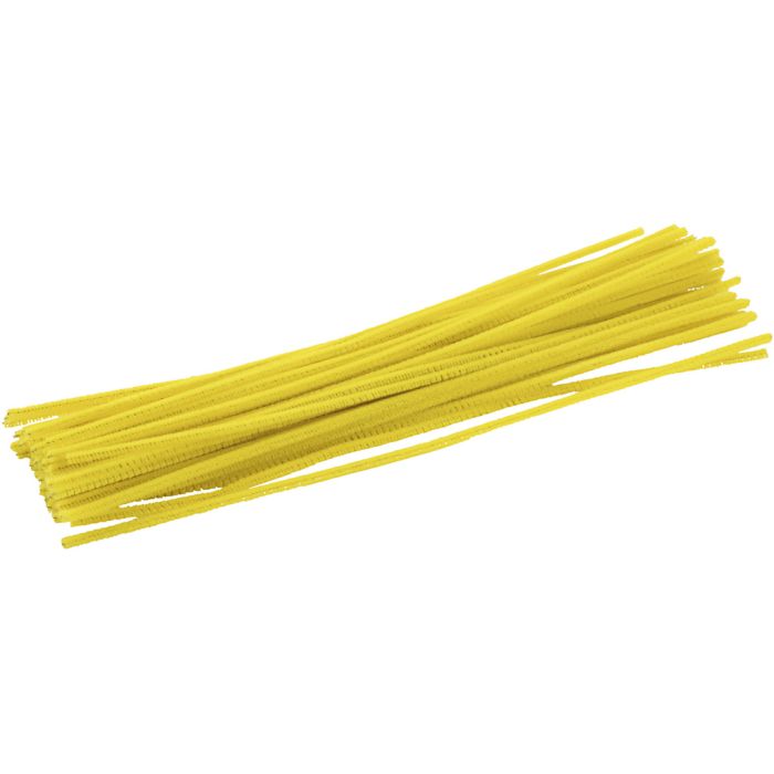Pfeifenreiniger, L 30 cm, Dicke 4 mm, Gelb, 50 Stk/ 1 Pck