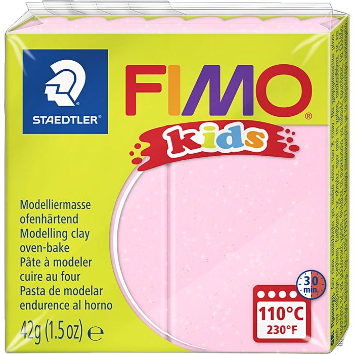 FIMO® Kids Clay, Glitter, Perlmutt-Rosa, 42 g/ 1 Pck