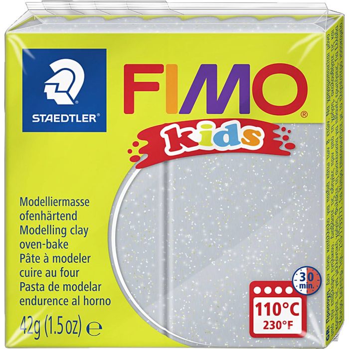 FIMO® Kids Clay, Glitter, Silber, 42 g/ 1 Pck