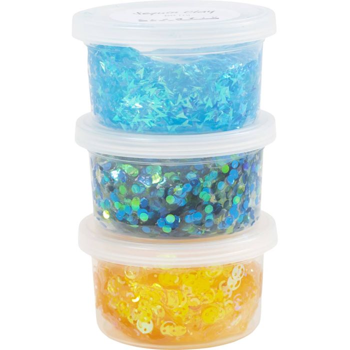 Sequin Clay, Harmonie in Blau-Grün, 3x60 g/ 1 Pck