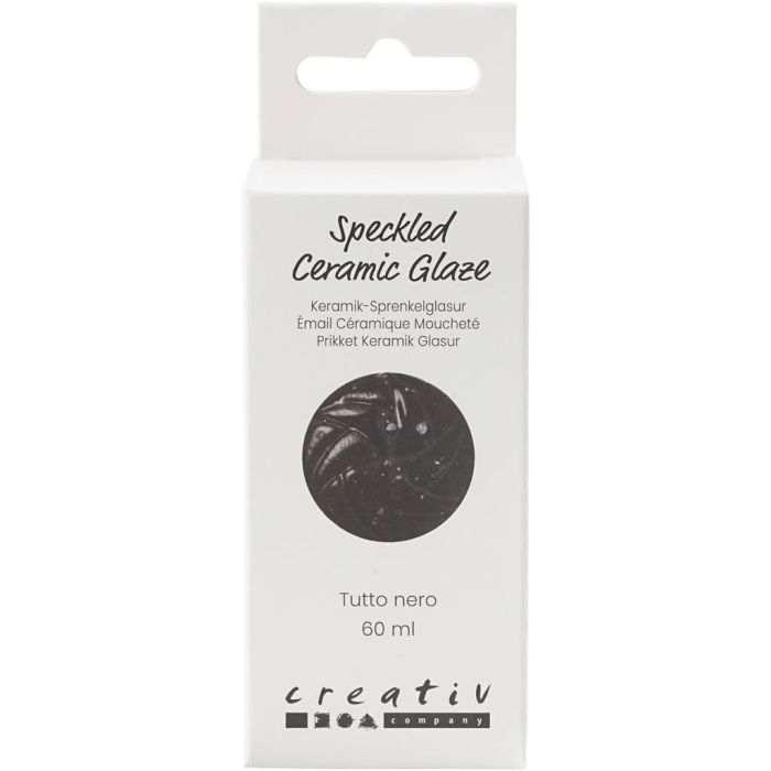 Gesprenkelte Keramikglasur , 999-1060 °C, Deckend, Tutto Nero, 60 ml/ 1 Dose