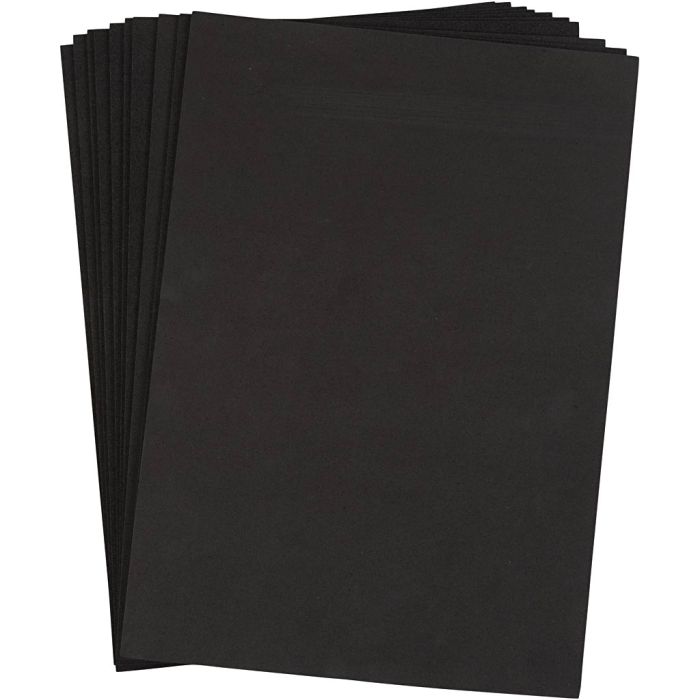 Moosgummi , A4, Blatt 210x297 mm, Dicke 2 mm, Schwarz, 10 Bl./ 1 Pck