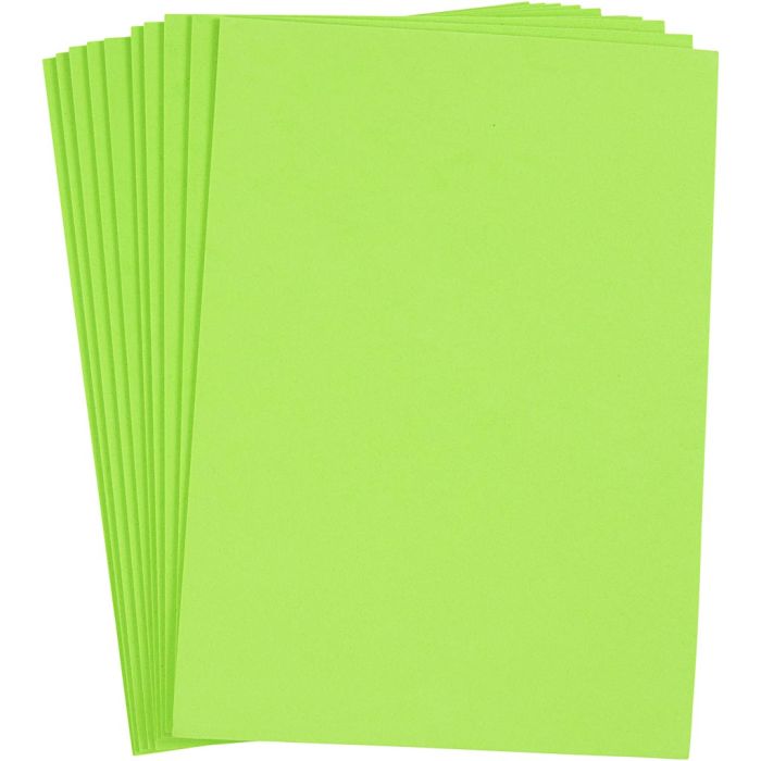 Moosgummi , A4, Blatt 210x297 mm, Dicke 2 mm, Hellgrün, 10 Bl./ 1 Pck