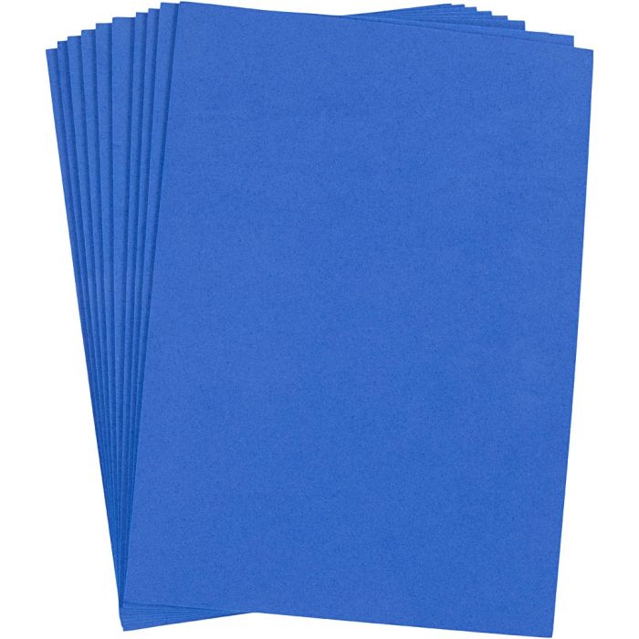 Moosgummi , A4, Blatt 210x297 mm, Dicke 2 mm, Dunkelblau, 10 Bl./ 1 Pck