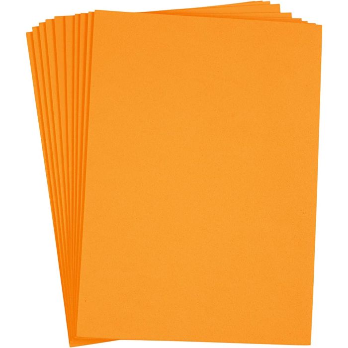 Moosgummi , A4, Blatt 210x297 mm, Dicke 2 mm, Orange, 10 Bl./ 1 Pck