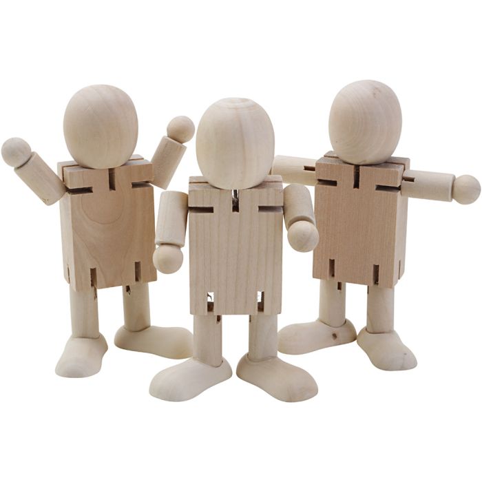 Holzfigur mit beweglichen Gelenken, Größe 10,3x11 cm, 12 Stk/ 1 Pck
