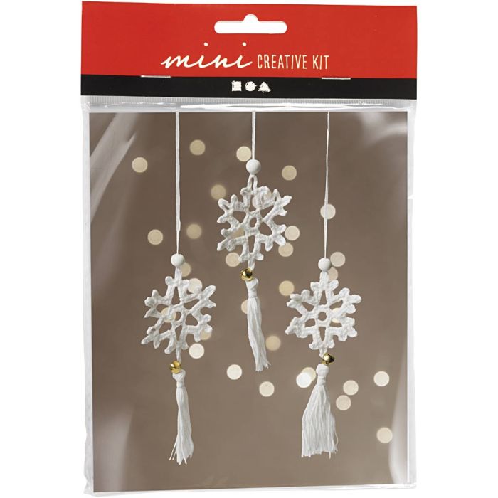 Mini Kreativ Set Häkeln, Schneeflocke, Weiß, 1 Pck