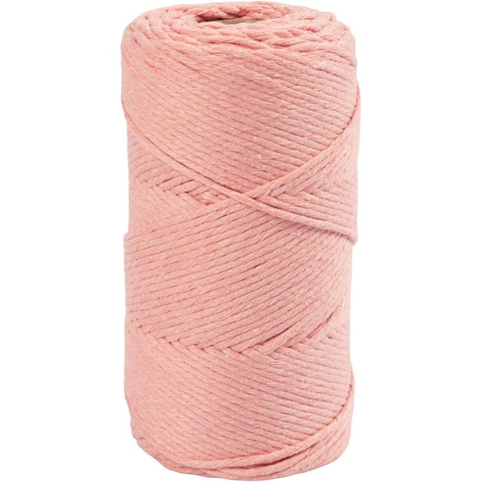 Makramée-Garn, L 198 m, D 2 mm, Rosa, 330 g/ 1 Rolle