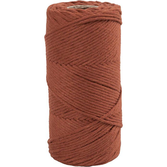 Makramée-Garn, L 198 m, D 2 mm, Orange gebrannt, 330 g/ 1 Rolle