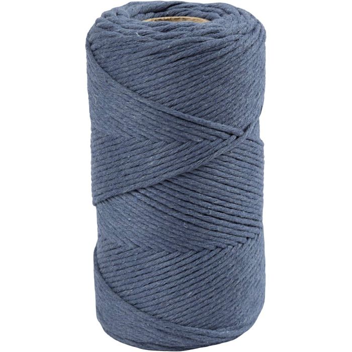 Makramée-Garn, L 198 m, D 2 mm, Blau, 330 g/ 1 Rolle