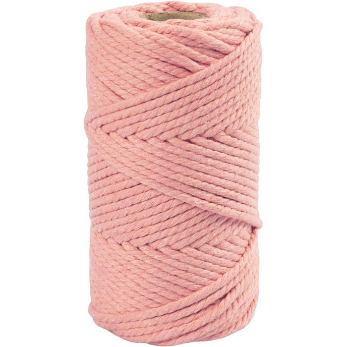 Makramée-Kordel, L 55 m, D 4 mm, Rosa, 330 g/ 1 Rolle