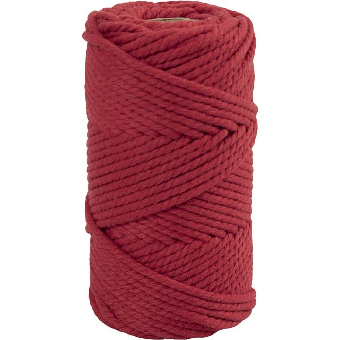 Makramée-Kordel, L 55 m, D 4 mm, Rot, 330 g/ 1 Rolle