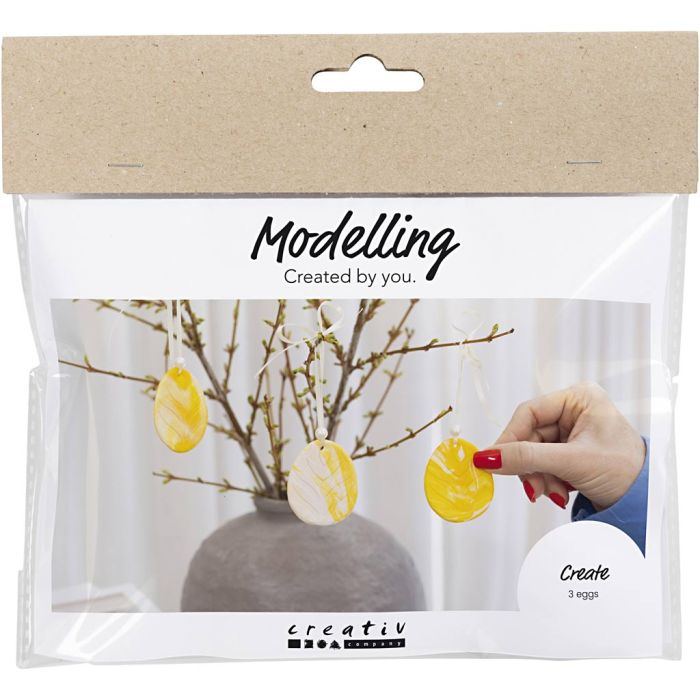 Mini Kreativ Set Modellieren, Ei., Hellgelb, Pastellfarben, 1 Pck
