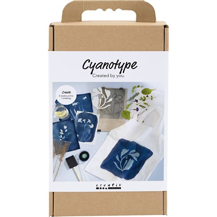 Kreativ Set Cyanotypie, Textilien, Blau, 1 Pck