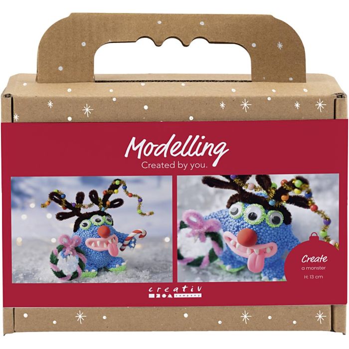 Mini Kreativ Set Modellieren, Rentiermonster, Sortierte Farben, 1 Pck