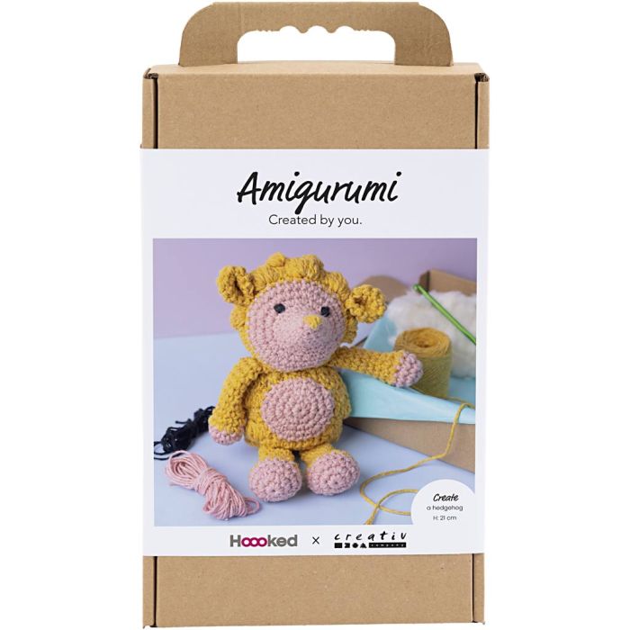 Kreativ Set Amigurumi, Igel, Hellrosa, Warm gelb, 1 Pck