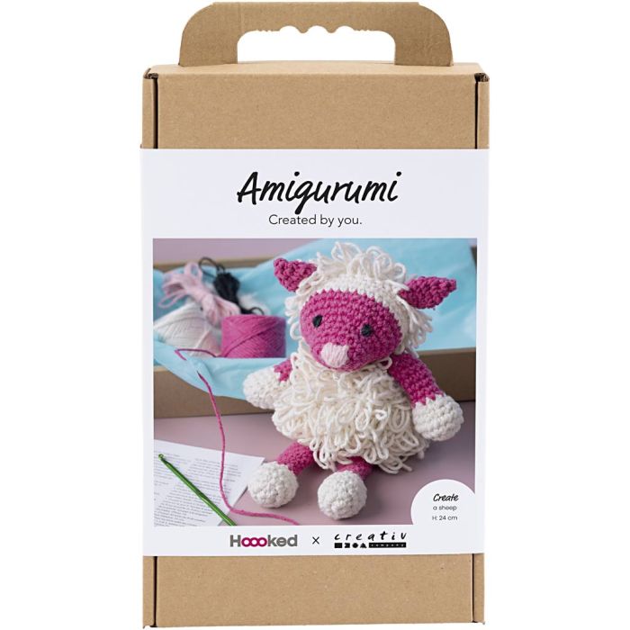 Kreativ Set Amigurumi, Schaf, Pink, Creme, 1 Pck