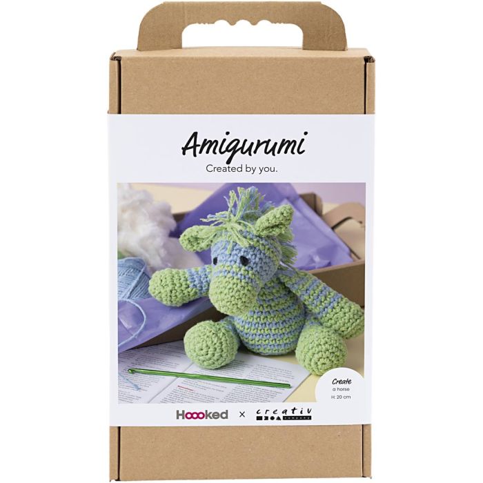 Kreativ Set Amigurumi, Zebra, Hellblau, Hellgrün, 1 Pck