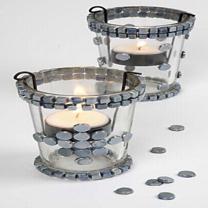 Teelichthalter mit Mosaik