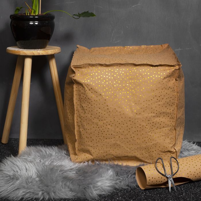 Sitzwürfel aus Kunstlederpapier, gefüllt mit Styroporkugeln