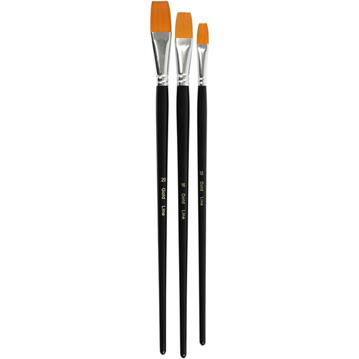 Gold Line Pinsel, 12+16+20, L 30-33 cm, B 12-20 mm, Flach, 3Stk/ 1 Pck