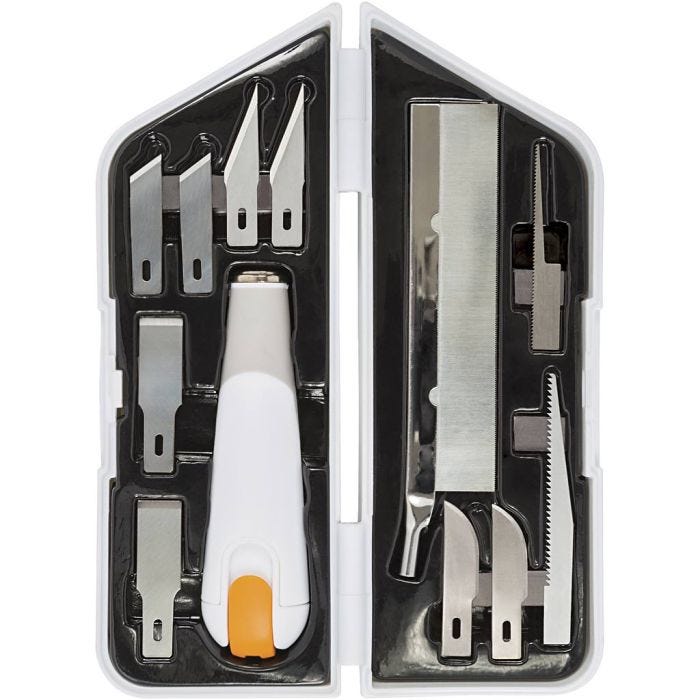 Messer-, Meißel- und Säge-Set, L 15 cm, B 3 cm, 1 Set