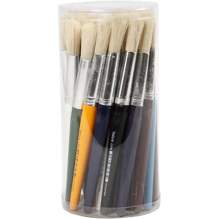 Kinderpinsel, L 19 cm, B 12 mm, rund, 30 Stk/ 1 Pck