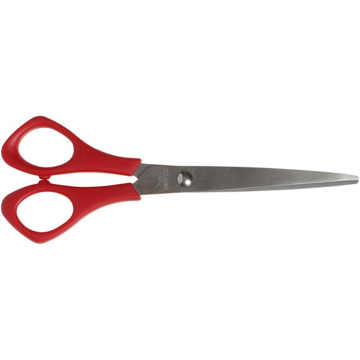Schulschere, L 16 cm, Spitz, für Linkshänder , Rot, 1 Stk