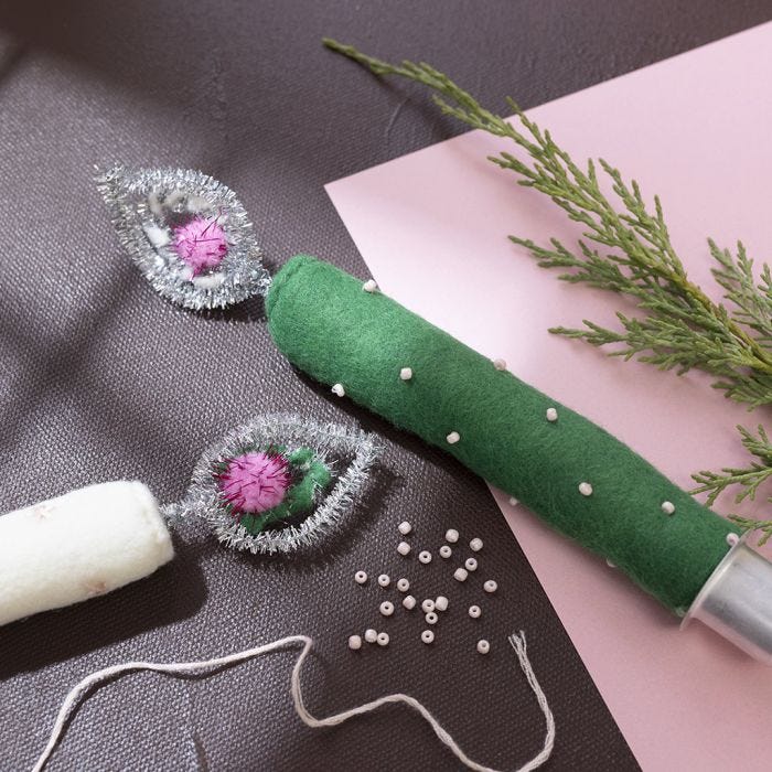 Weihnachtskerzen aus Filz
