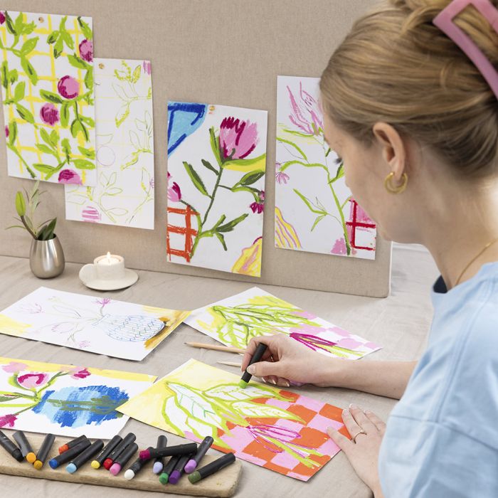 Farbenfrohe Kunstwerke mit Ölpastellfarben