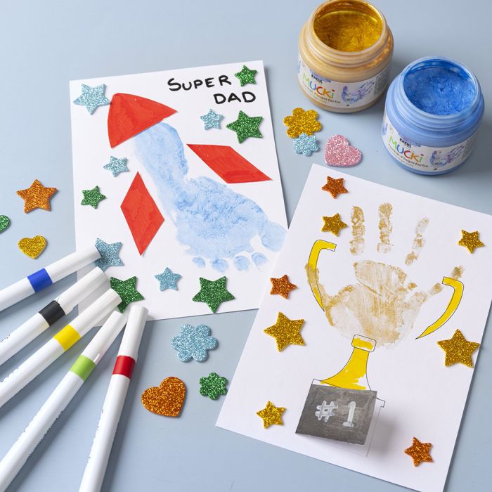 Persönliches Bild mit Hand- und Fußabdruck