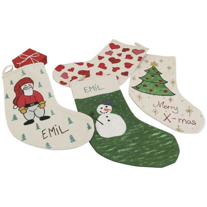 Gemütliche Weihnachtsstrümpfe mit Motiv