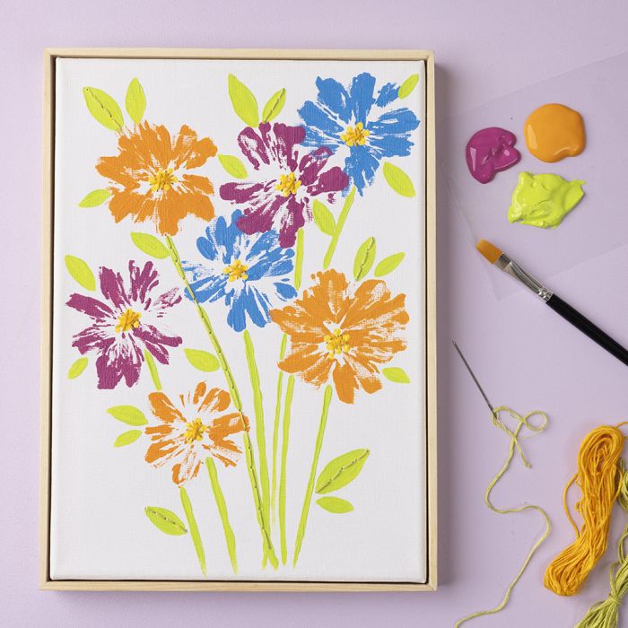 Blumen auf dehnbarer Leinwand