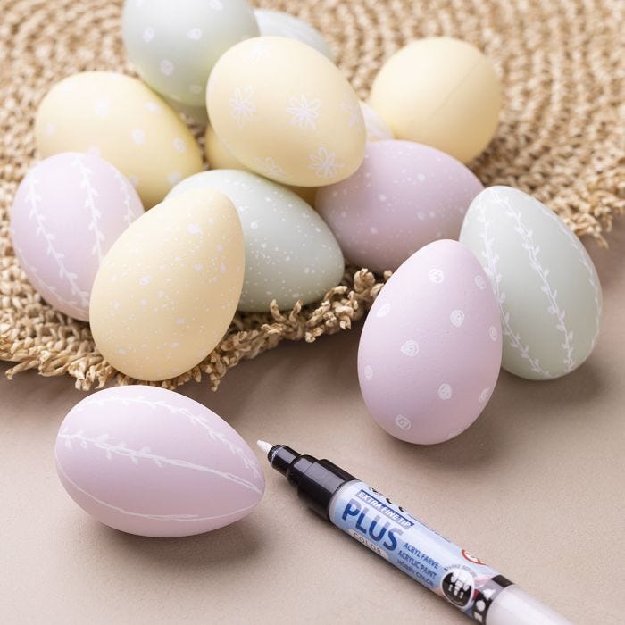 Eier, mit Marker dekoriert