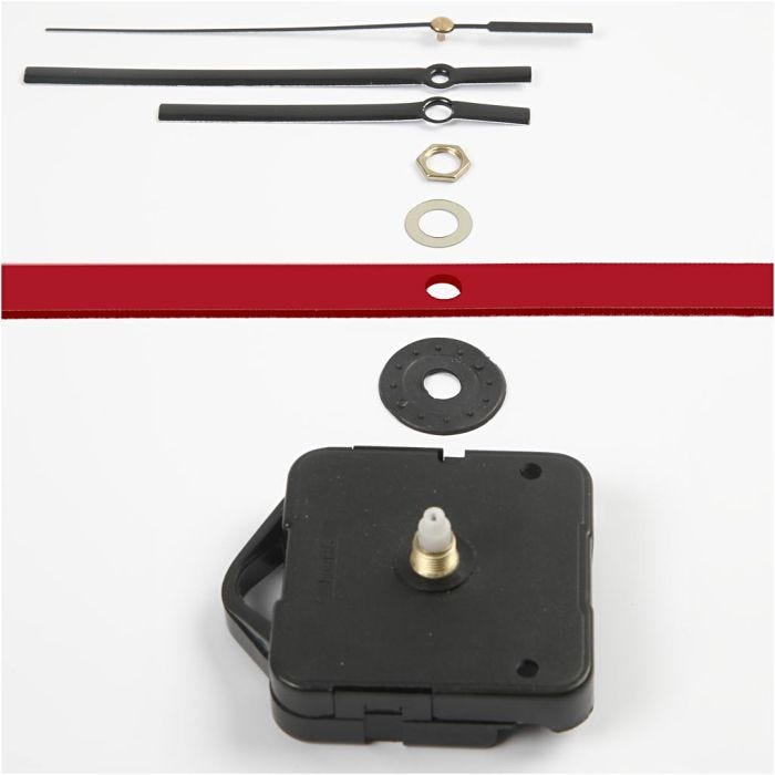 Uhrenteile und Federn, Plattenstärke max. 6mm, Schwarz, 1 Set