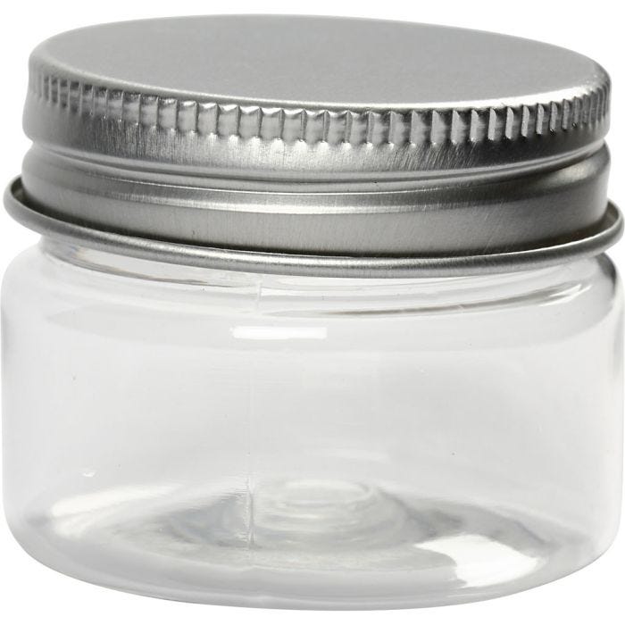 Kunststoffglas mit Schraubverschluss, H 35 mm, D 40 mm, 35 ml, 10 Stk/ 1 Pck