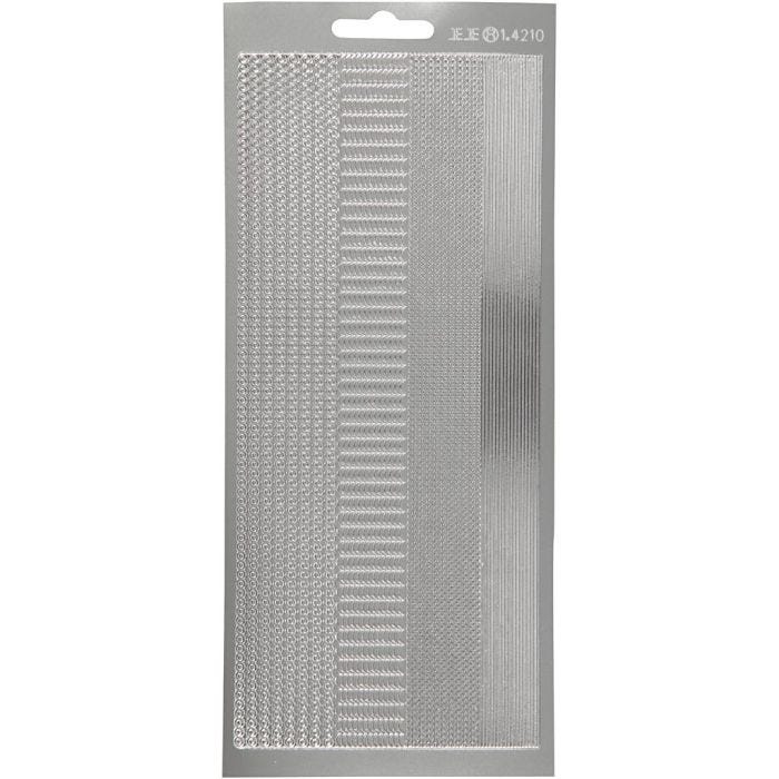 Sticker, Bordüren, 10x23 cm, Silber, 1 Bl.