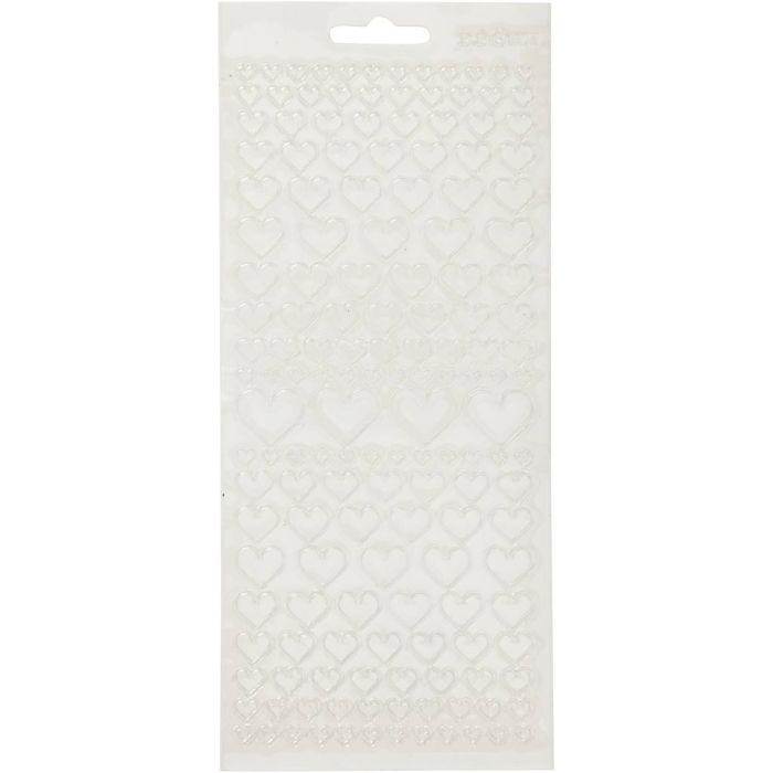 Sticker, Herzen, Blatt 10x23 cm, Transparent, 1 Bl.