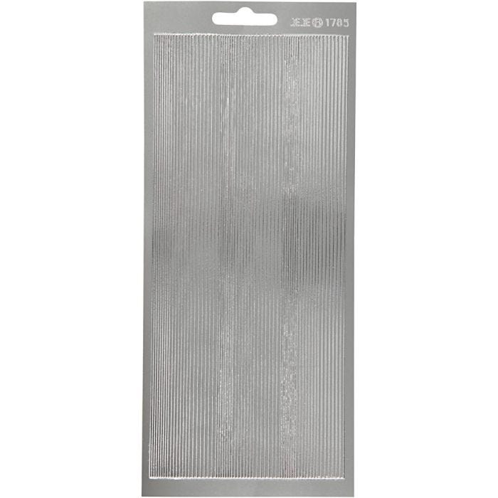 Sticker, Bordüren, Blatt 10x23 cm, Silber, 1 Bl.