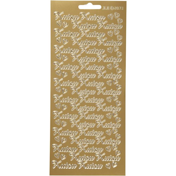Sticker, Einladung, Blatt 10x23 cm, Gold, 1 Bl.