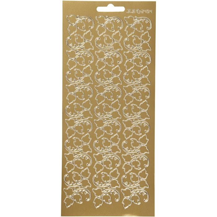 Sticker, Blätter, Blatt 10x23 cm, Gold, 1 Bl.